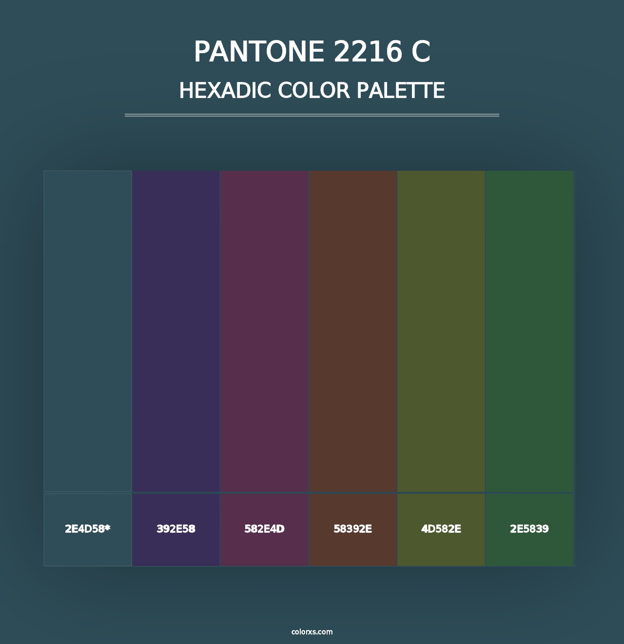 PANTONE 2216 C - Hexadic Color Palette