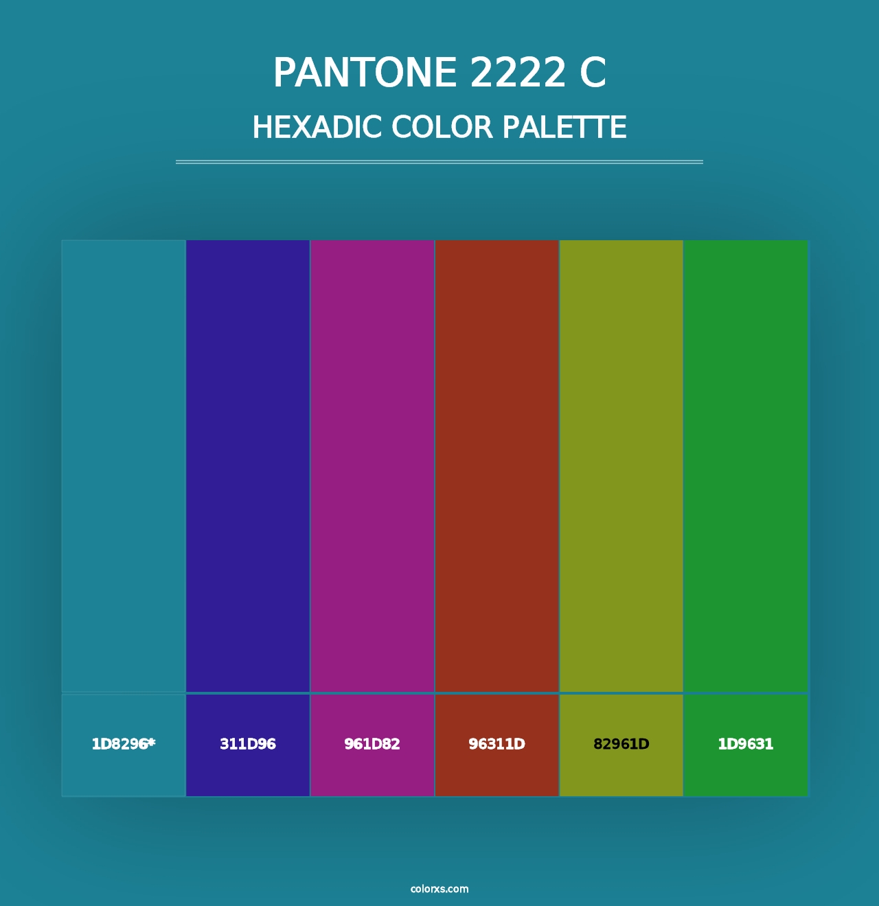 PANTONE 2222 C - Hexadic Color Palette