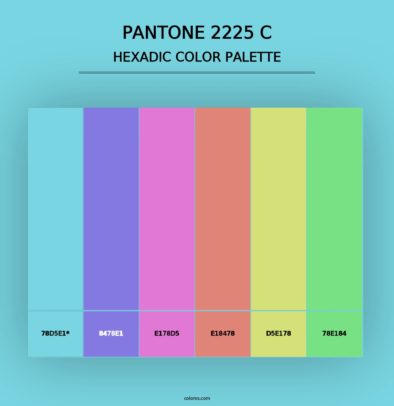 PANTONE 2225 C - Hexadic Color Palette