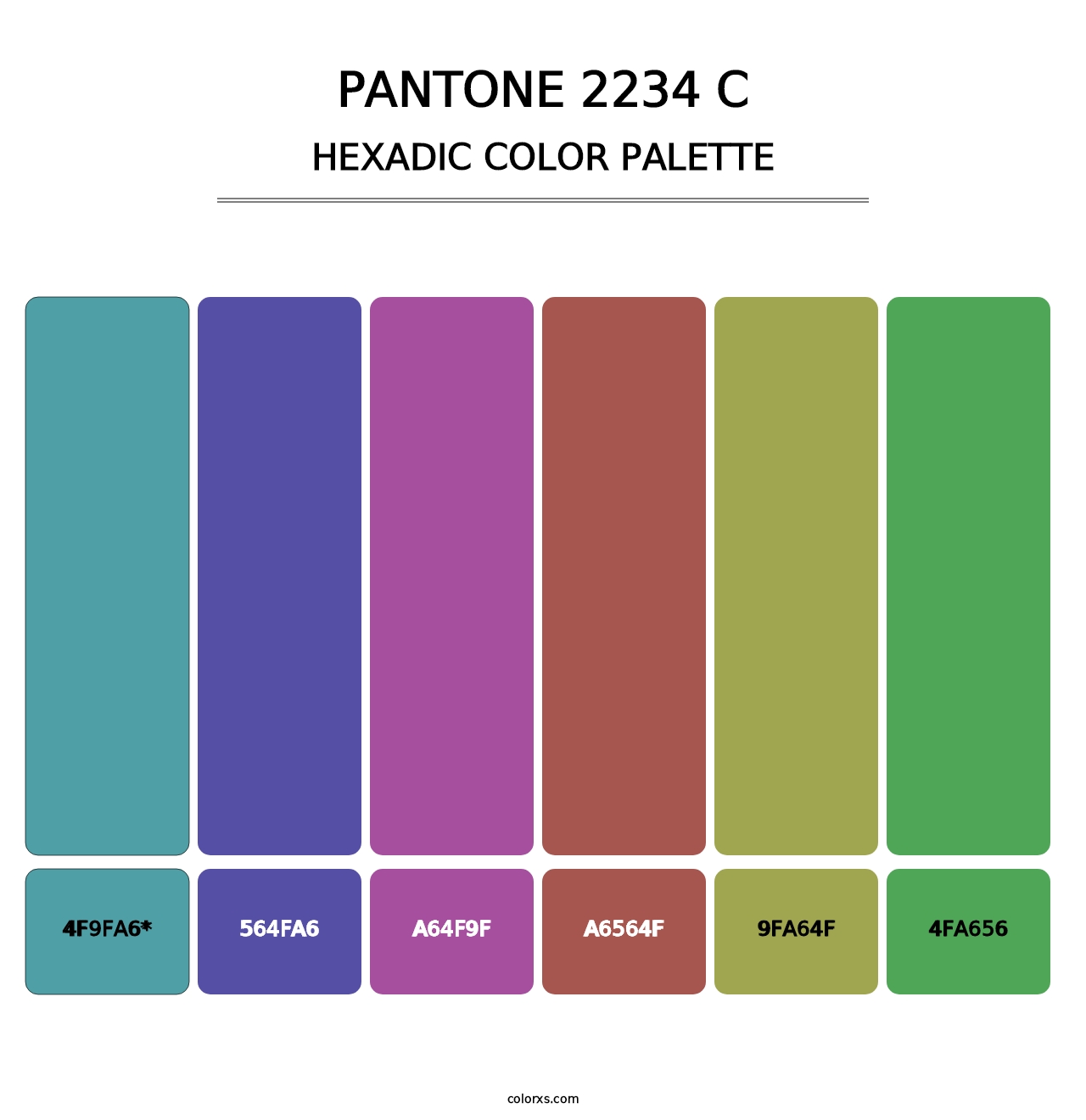 PANTONE 2234 C - Hexadic Color Palette