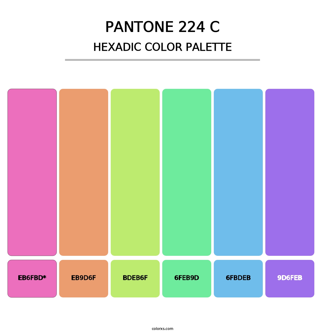 PANTONE 224 C - Hexadic Color Palette