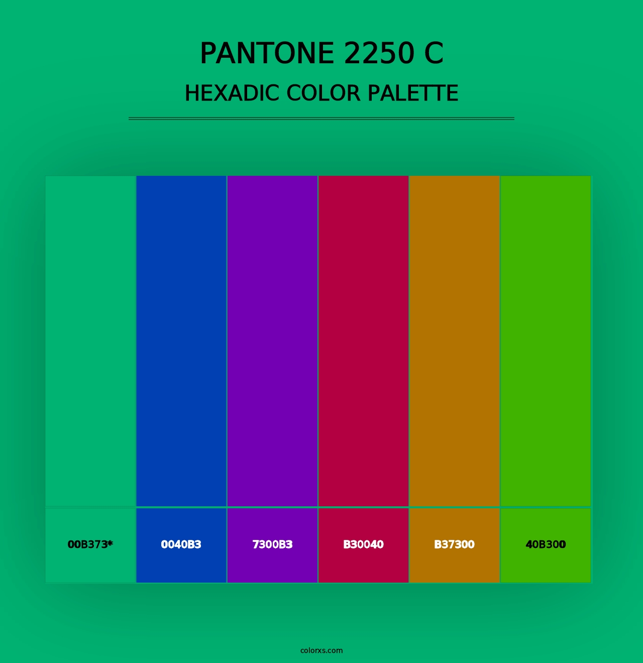 PANTONE 2250 C - Hexadic Color Palette