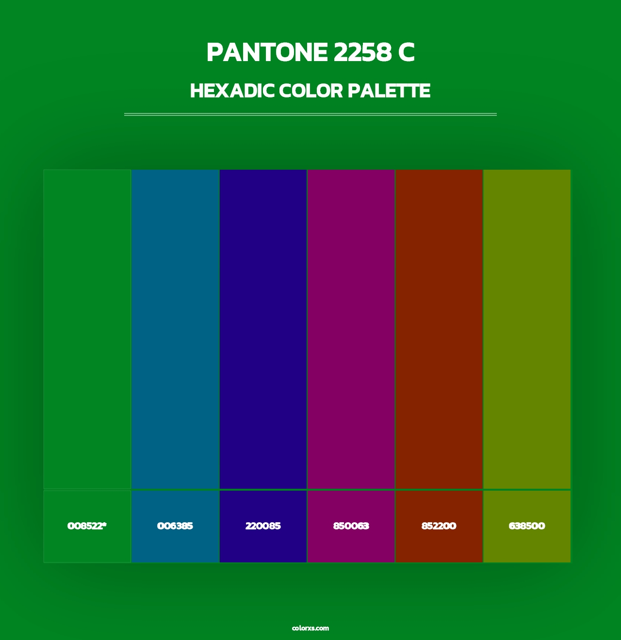 PANTONE 2258 C - Hexadic Color Palette