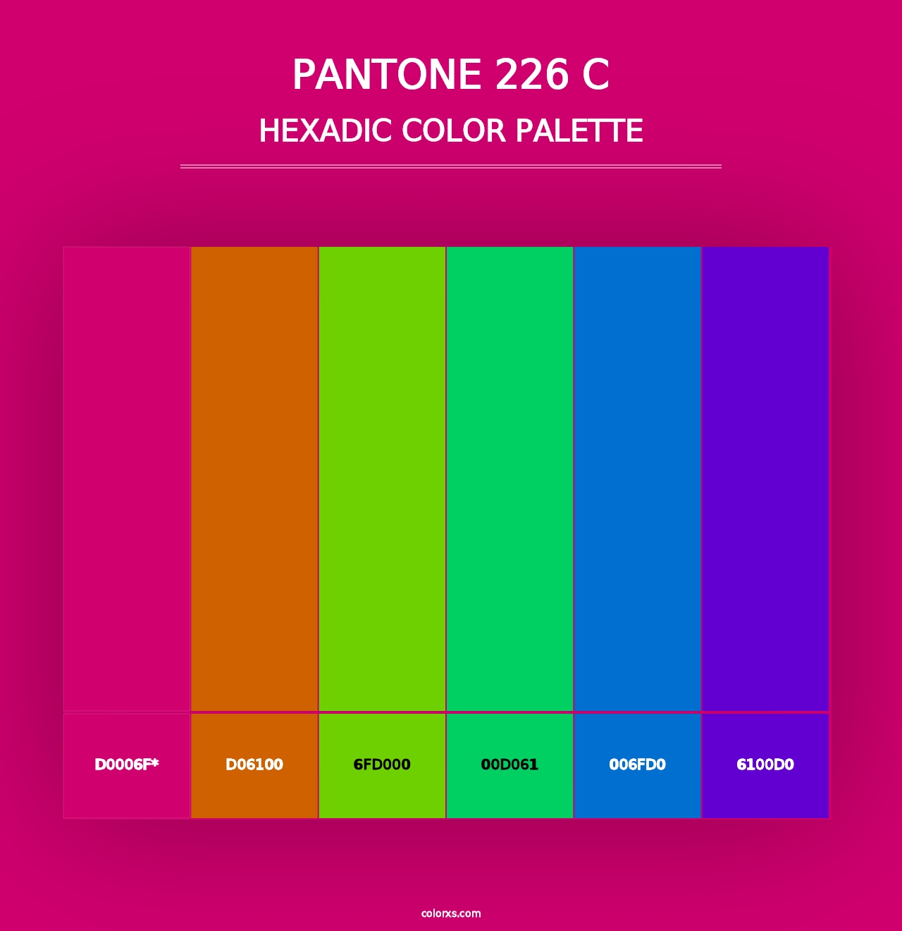 PANTONE 226 C - Hexadic Color Palette