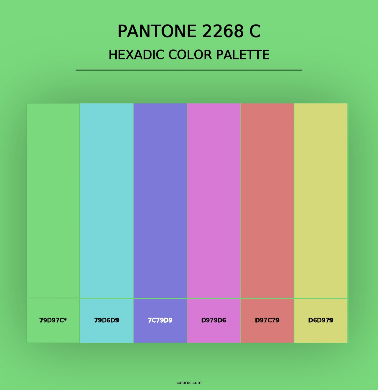 PANTONE 2268 C - Hexadic Color Palette