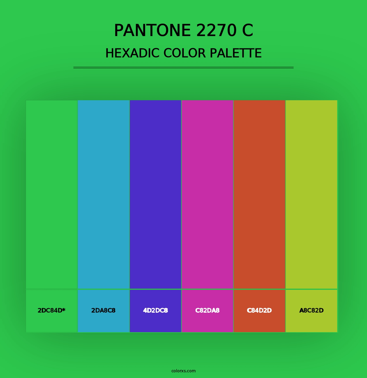 PANTONE 2270 C - Hexadic Color Palette