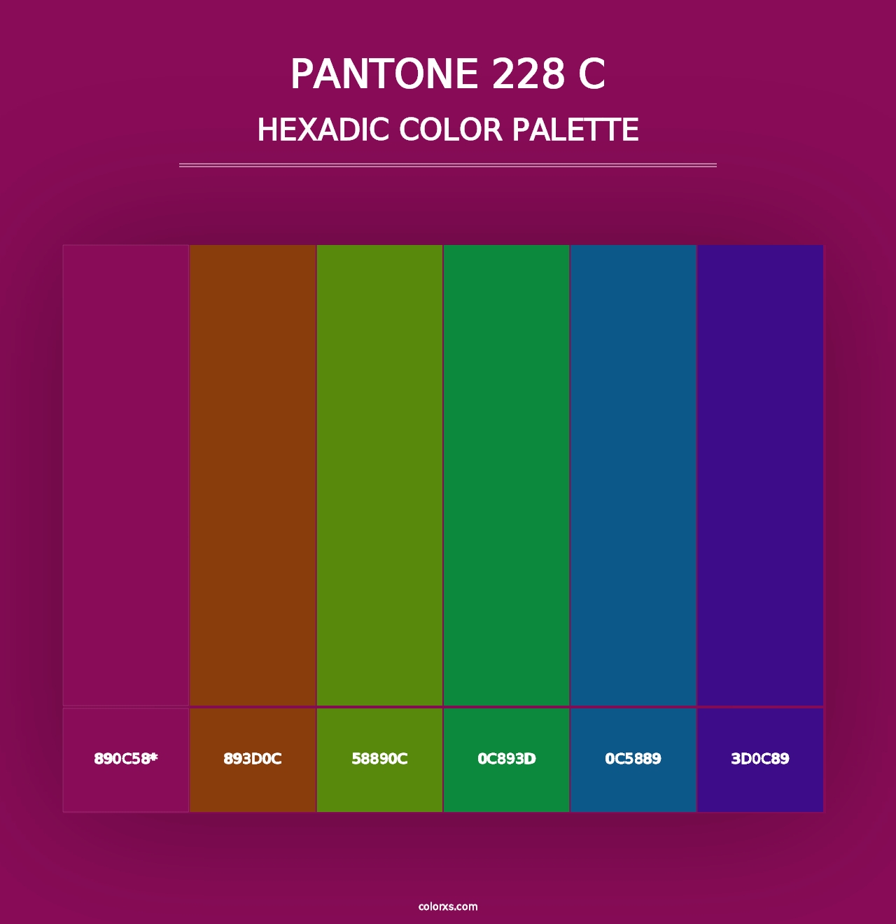 PANTONE 228 C - Hexadic Color Palette