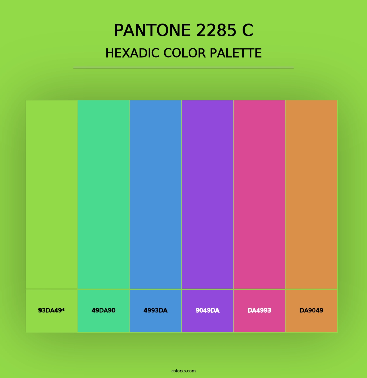 PANTONE 2285 C - Hexadic Color Palette