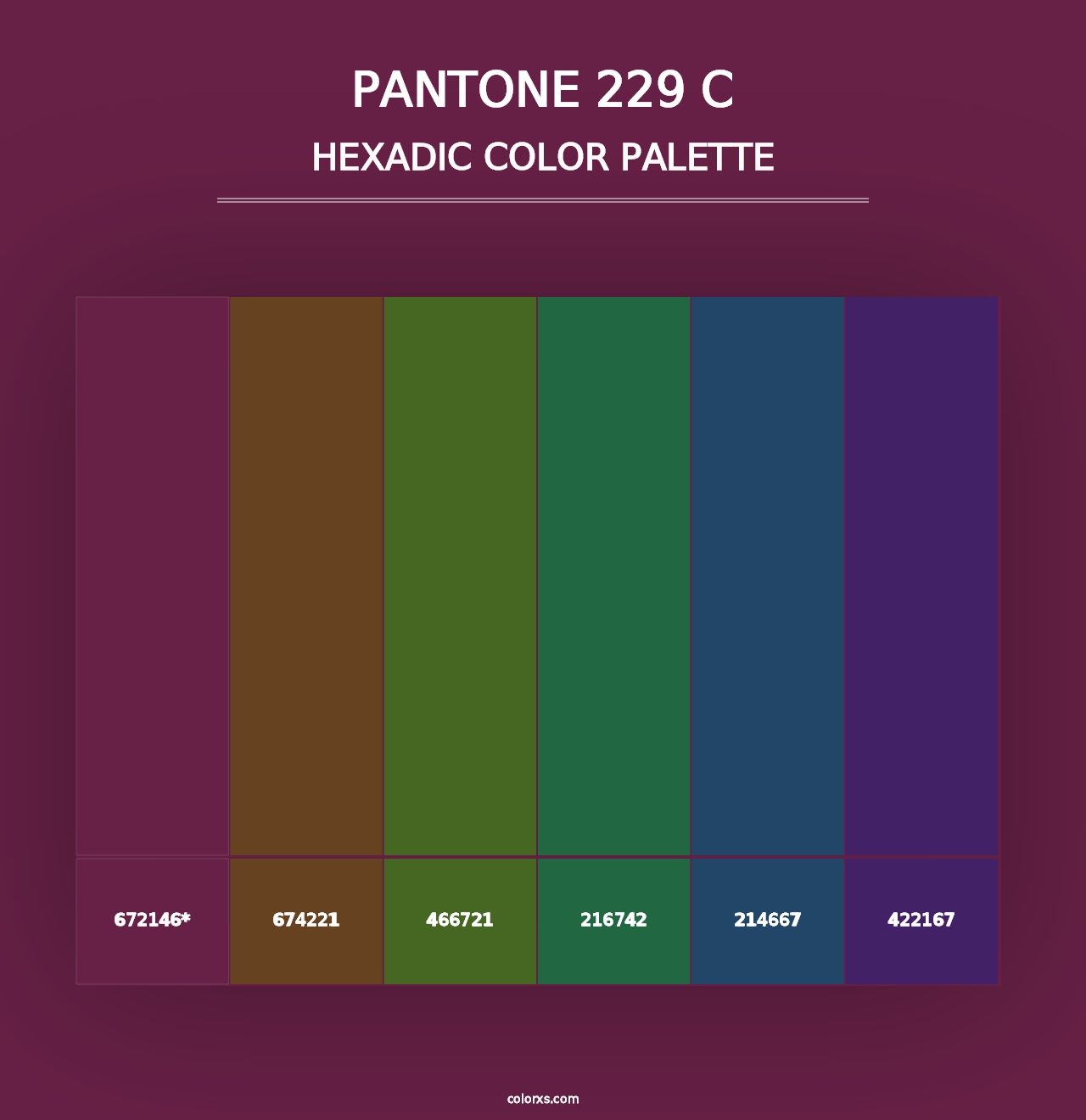 PANTONE 229 C - Hexadic Color Palette