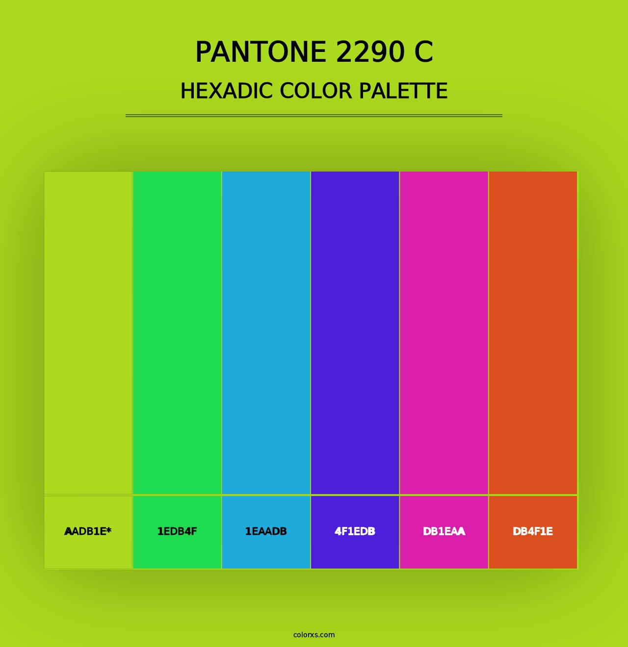 PANTONE 2290 C - Hexadic Color Palette