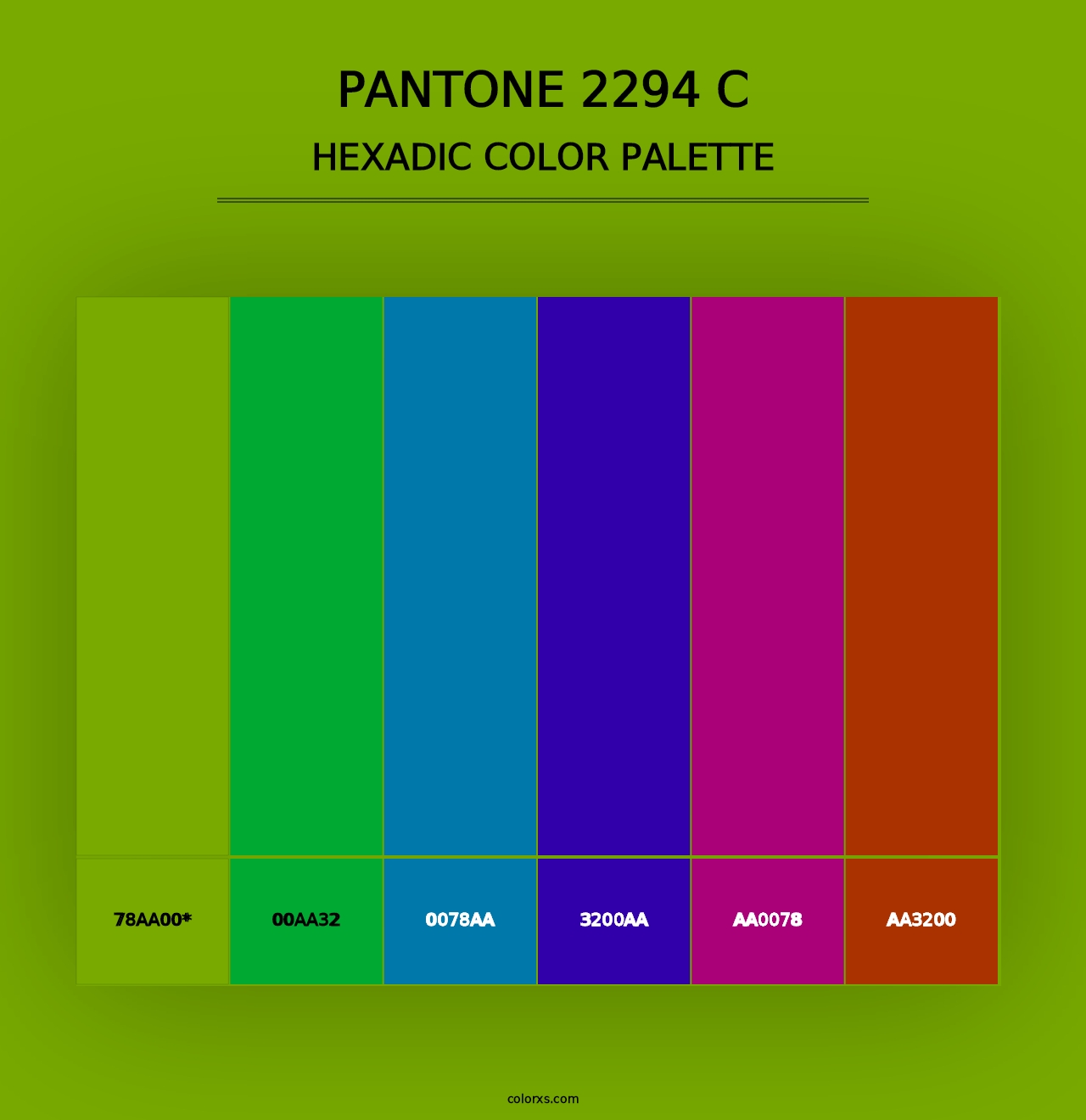 PANTONE 2294 C - Hexadic Color Palette