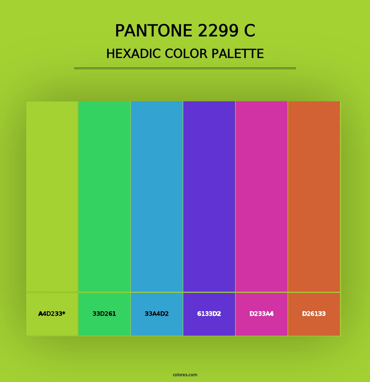 PANTONE 2299 C - Hexadic Color Palette