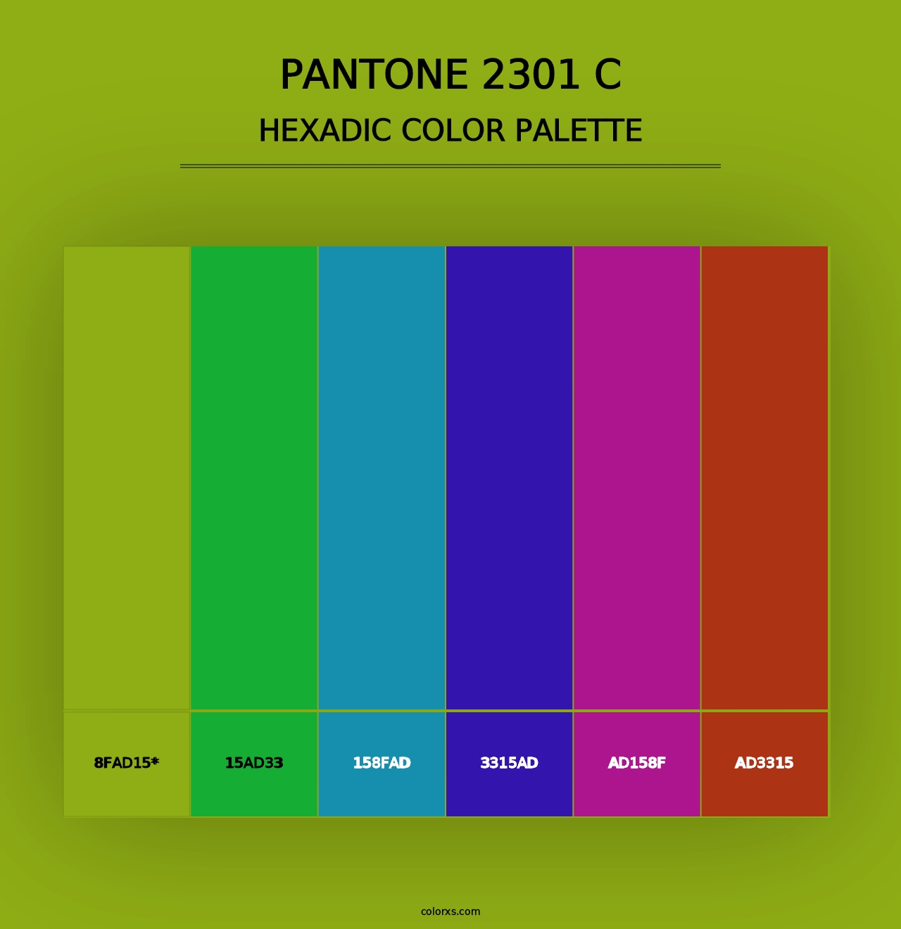 PANTONE 2301 C - Hexadic Color Palette