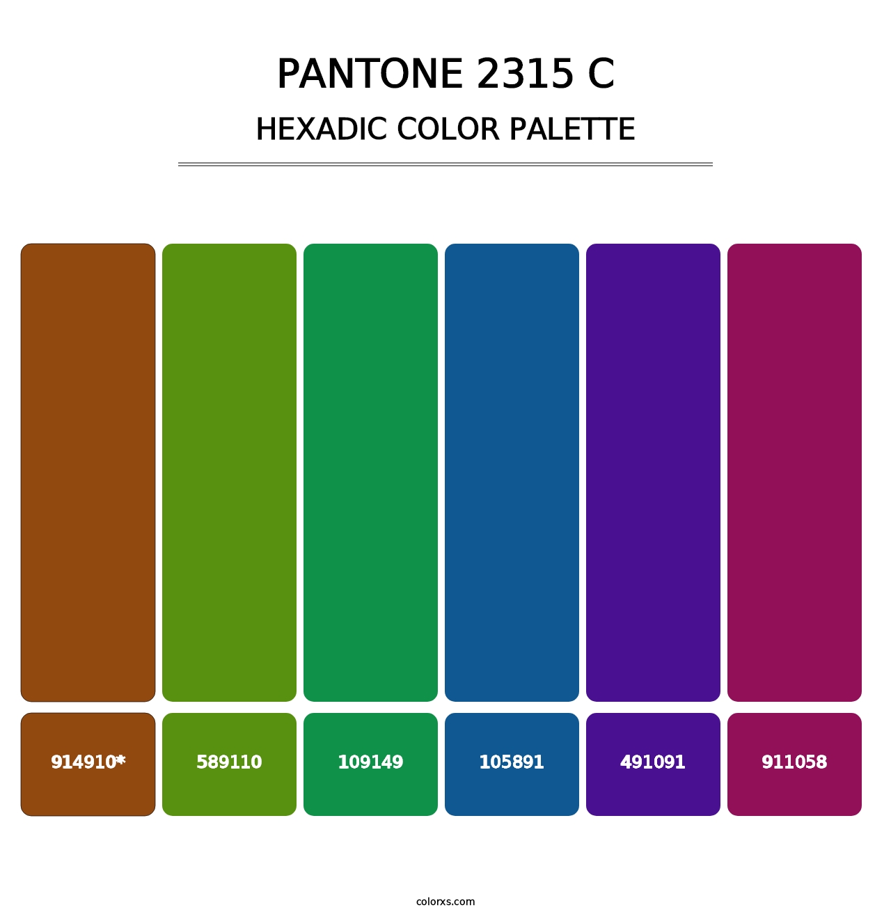 PANTONE 2315 C - Hexadic Color Palette