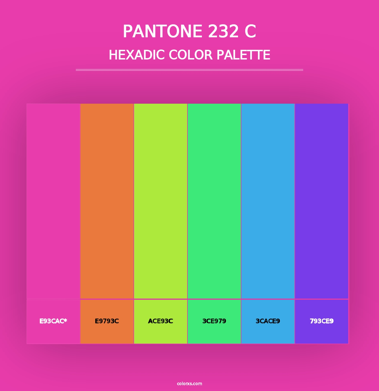 PANTONE 232 C - Hexadic Color Palette