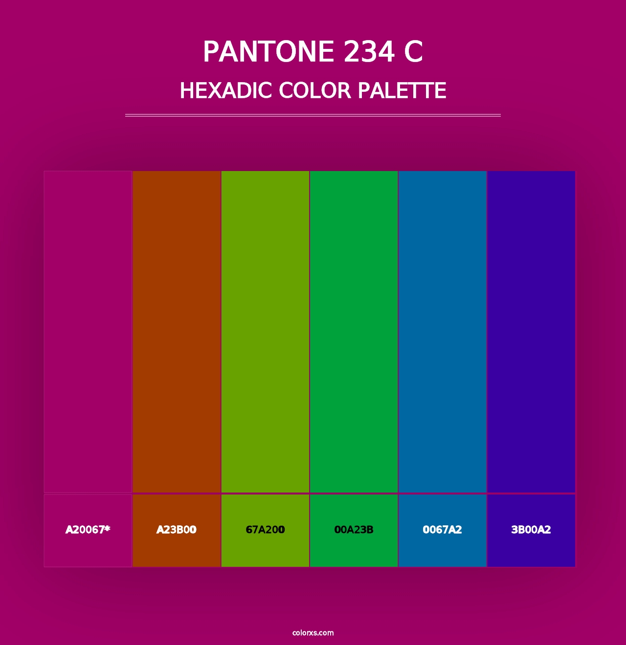 PANTONE 234 C - Hexadic Color Palette