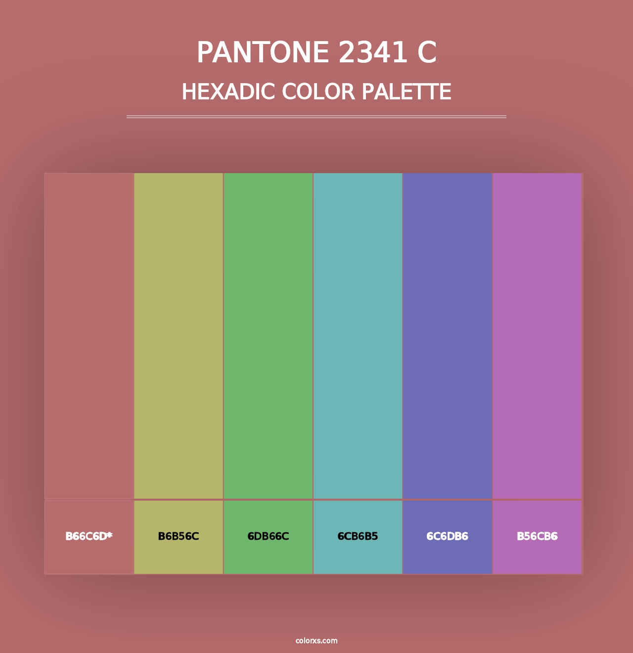 PANTONE 2341 C - Hexadic Color Palette