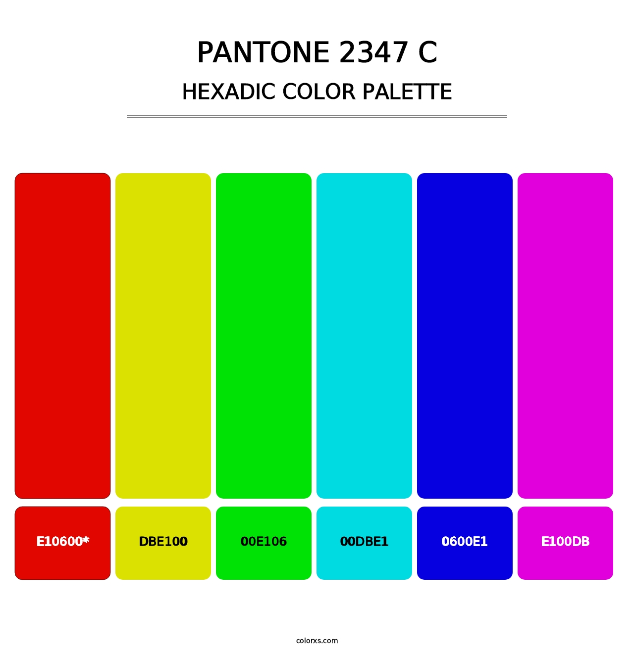 PANTONE 2347 C - Hexadic Color Palette