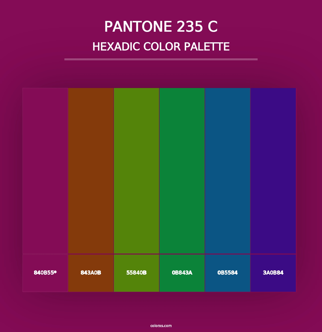 PANTONE 235 C - Hexadic Color Palette