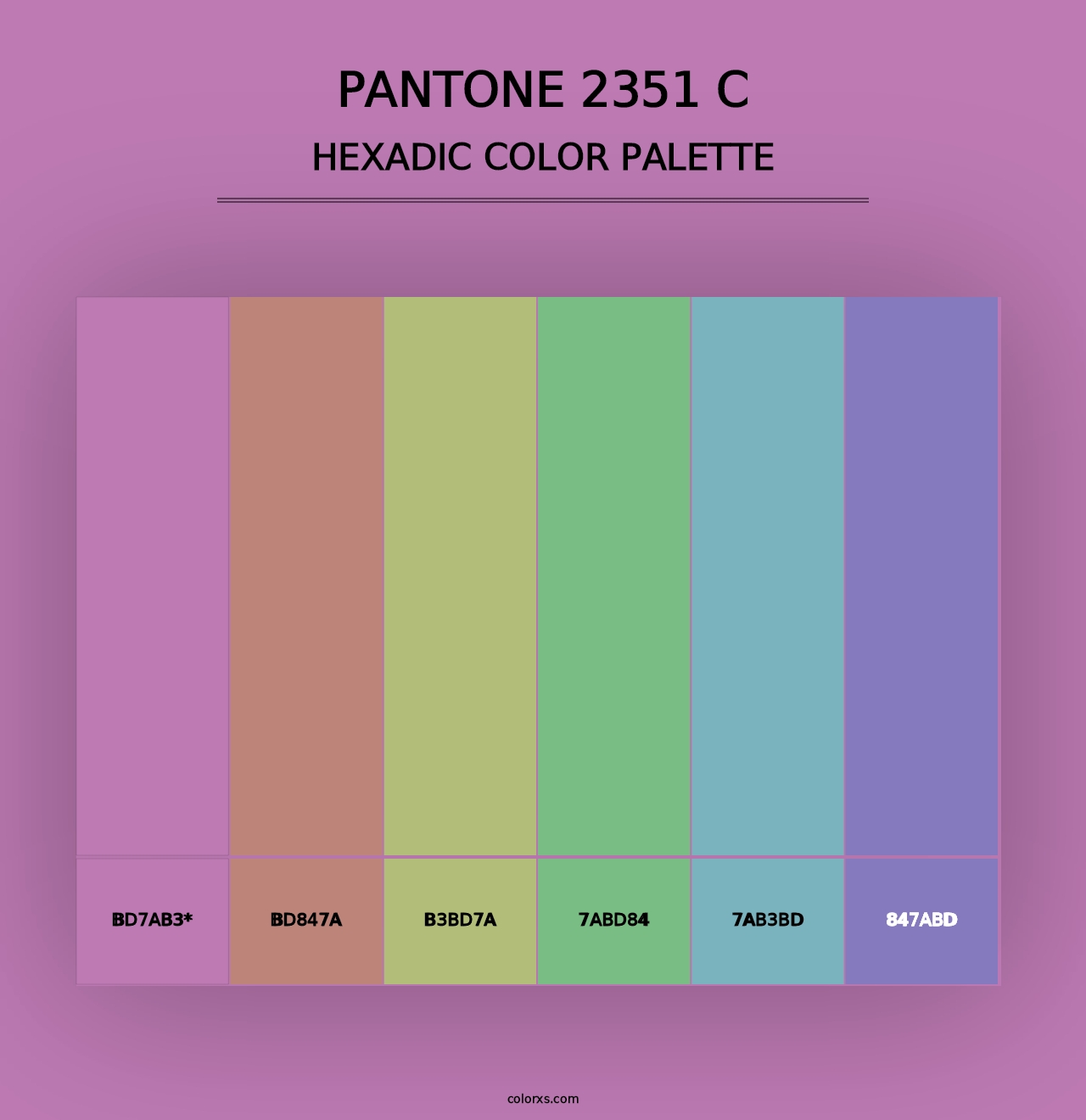 PANTONE 2351 C - Hexadic Color Palette