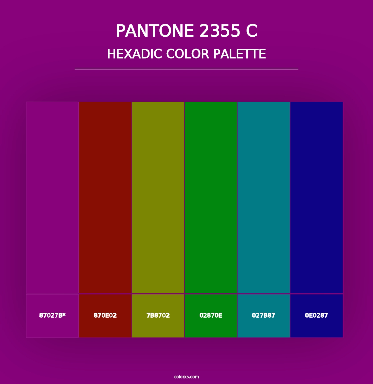 PANTONE 2355 C - Hexadic Color Palette