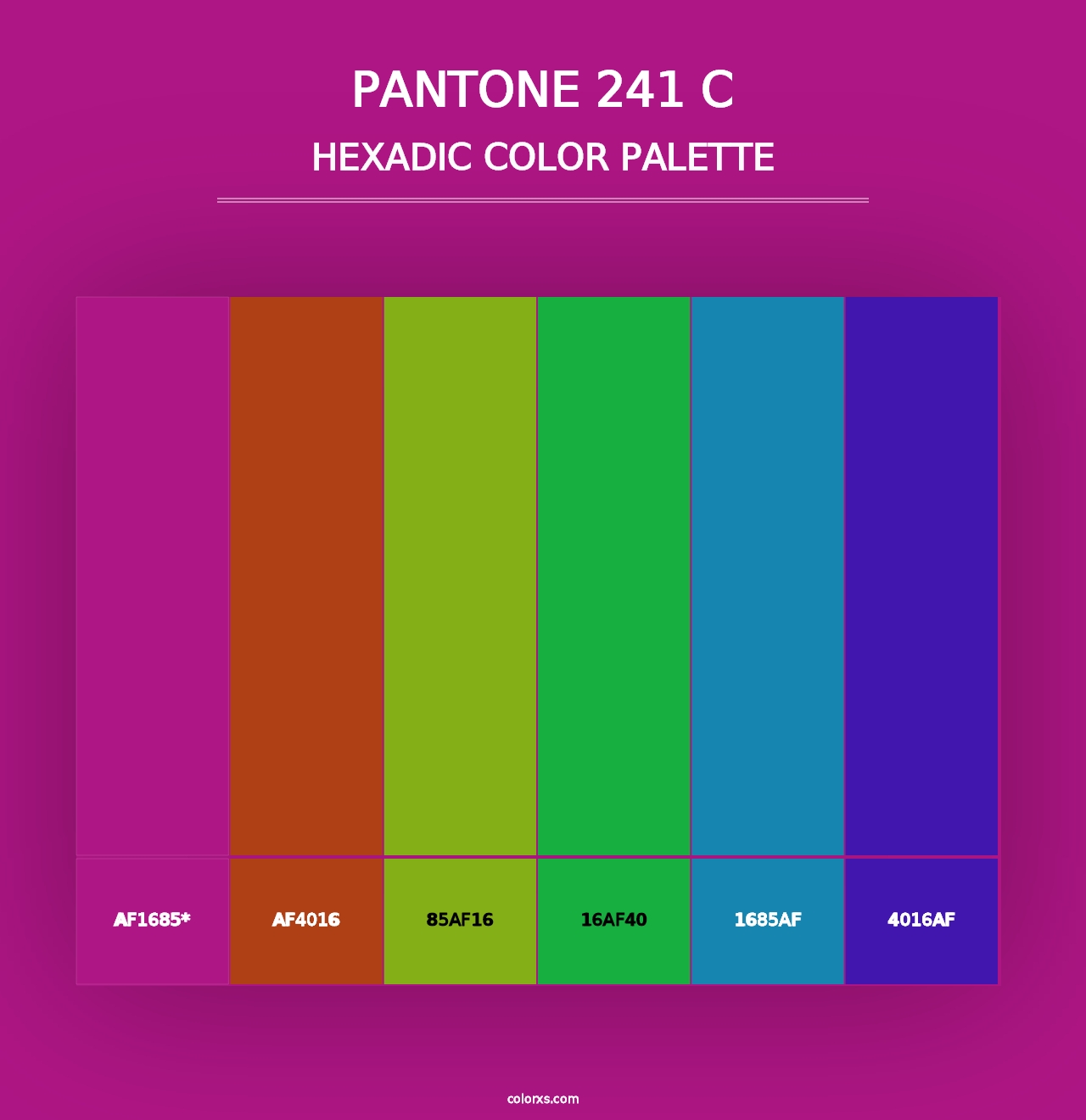 PANTONE 241 C - Hexadic Color Palette