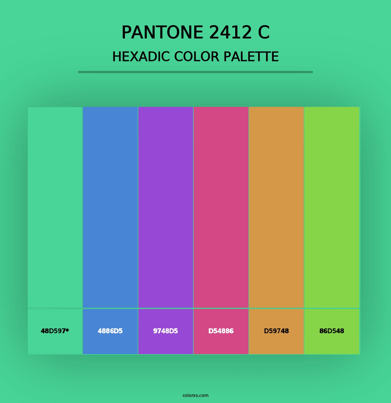 PANTONE 2412 C - Hexadic Color Palette