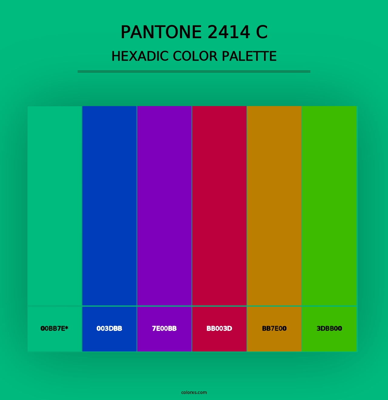 PANTONE 2414 C - Hexadic Color Palette