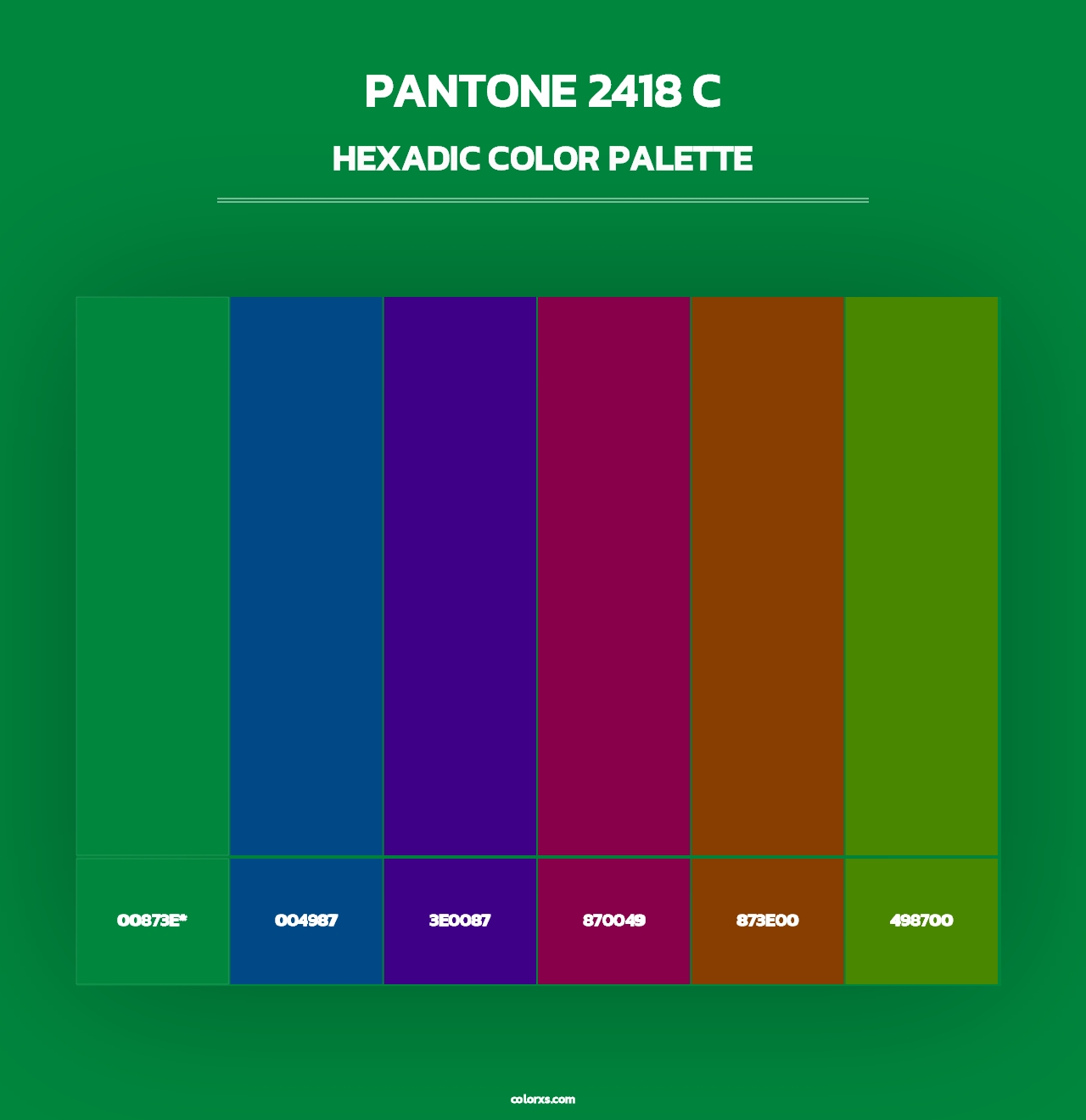 PANTONE 2418 C - Hexadic Color Palette