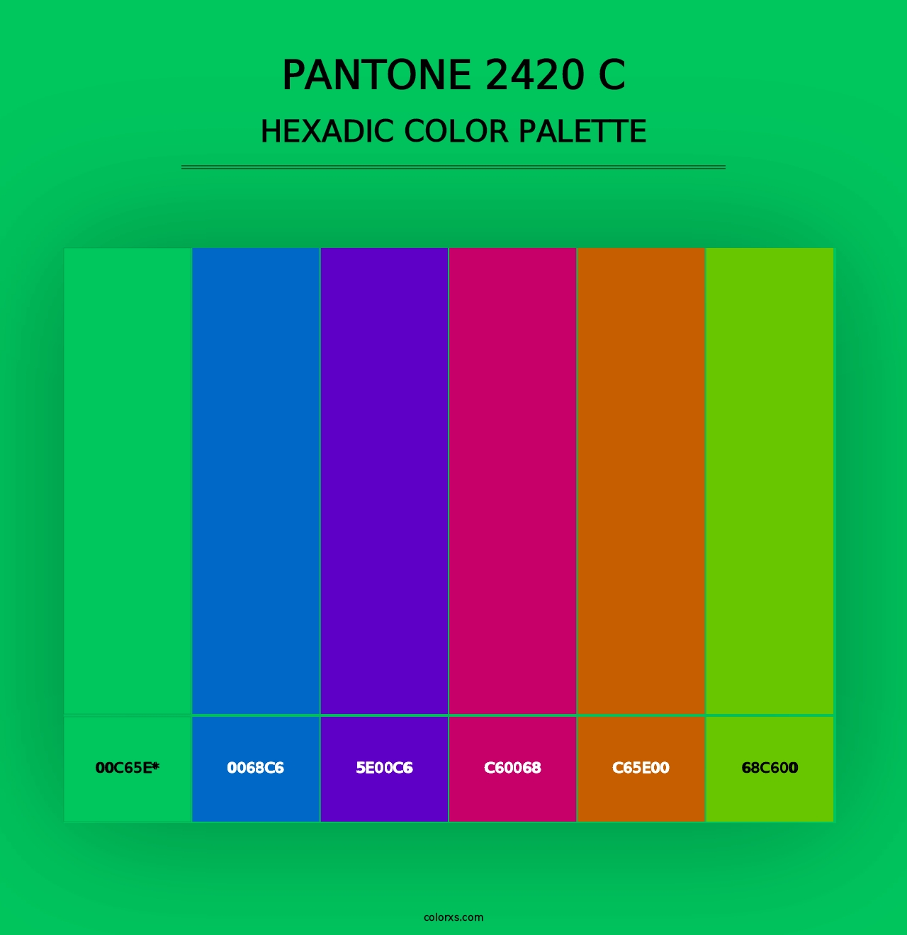 PANTONE 2420 C - Hexadic Color Palette