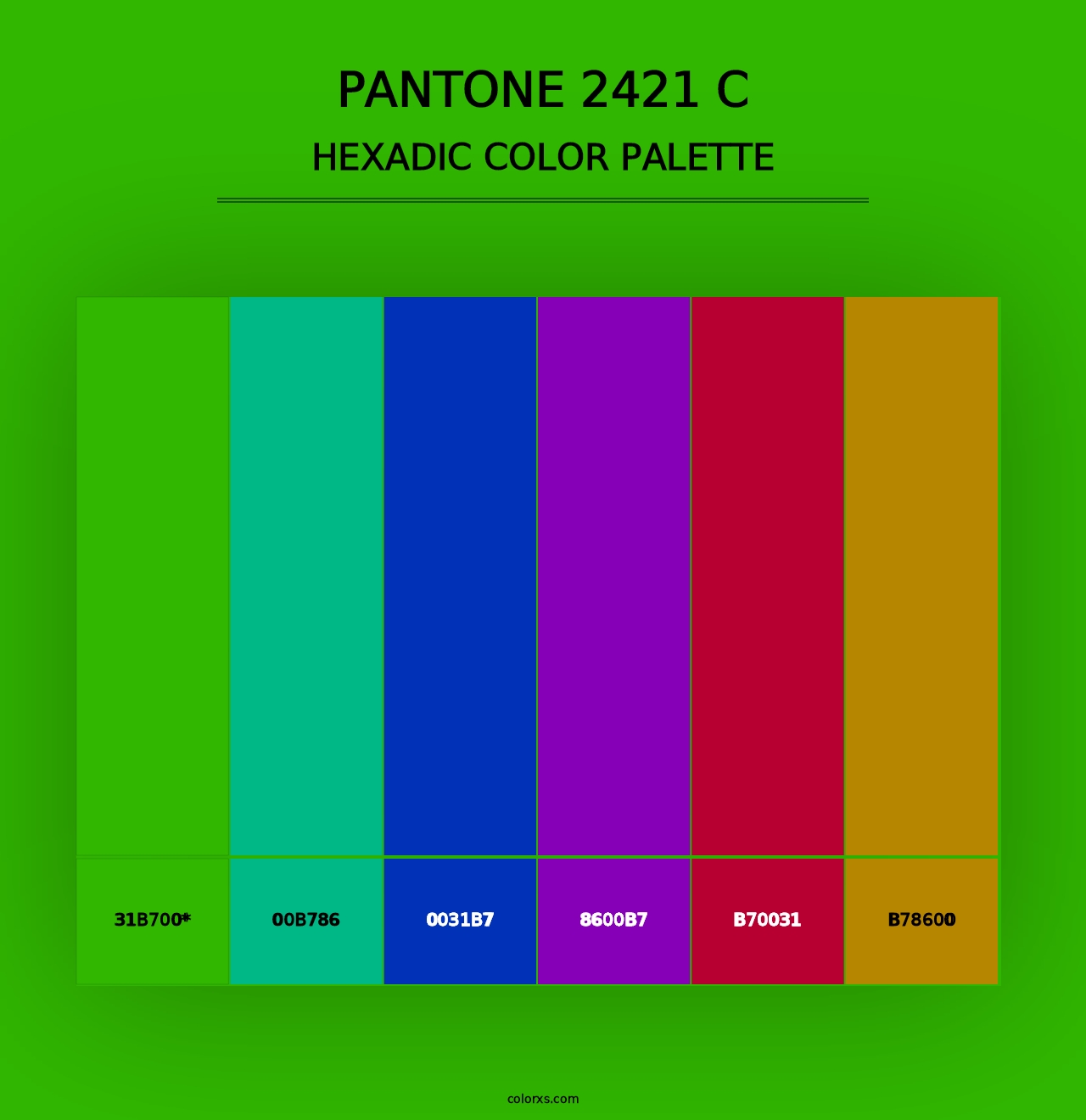 PANTONE 2421 C - Hexadic Color Palette