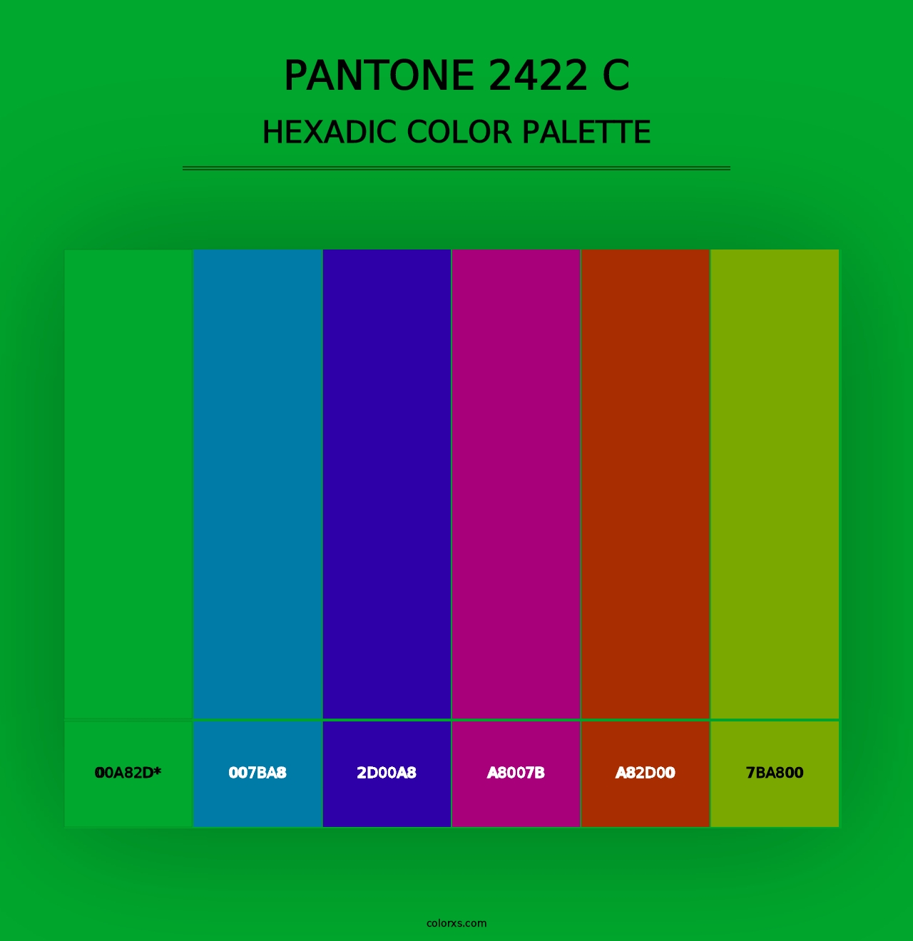 PANTONE 2422 C - Hexadic Color Palette