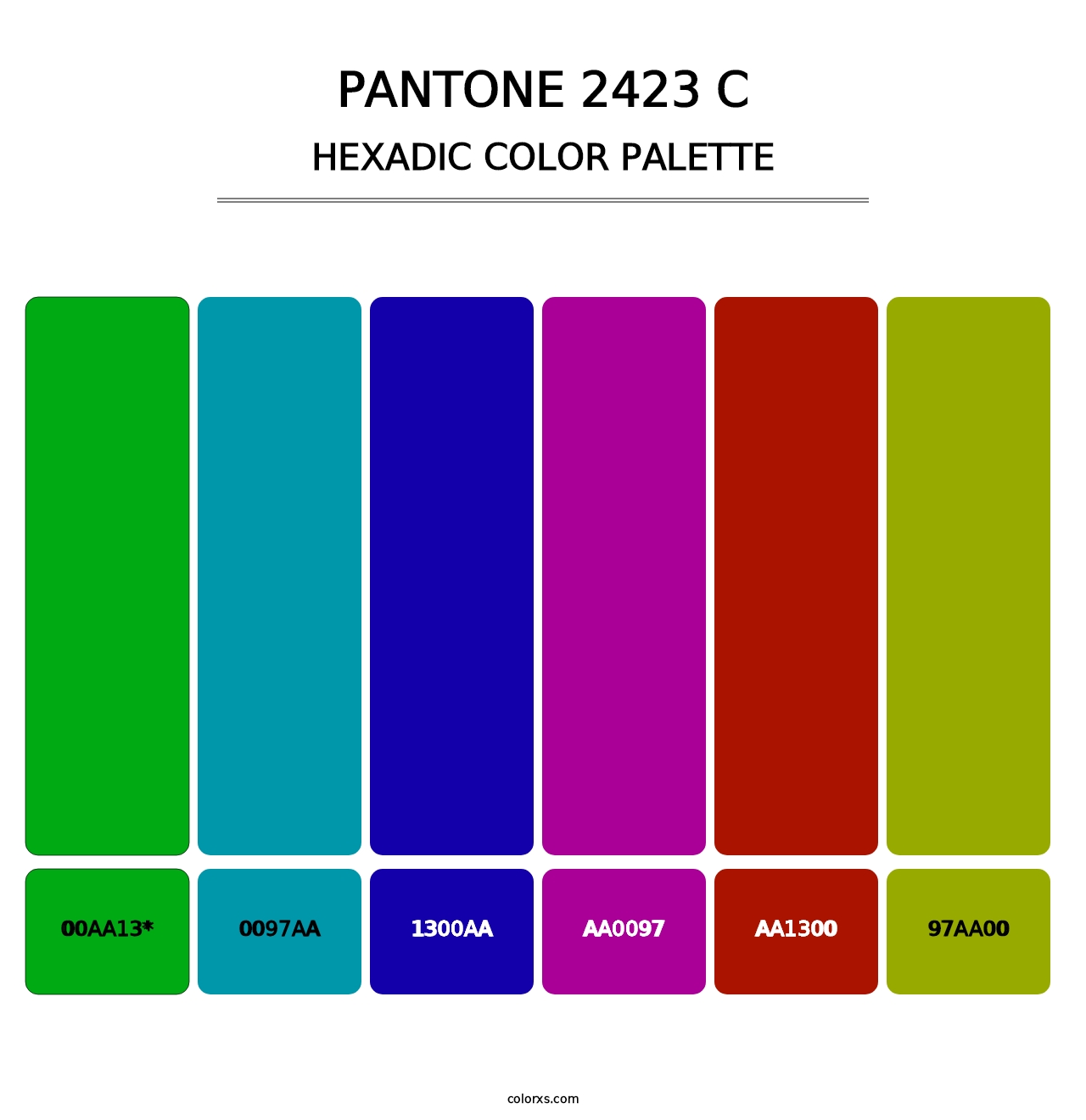 PANTONE 2423 C - Hexadic Color Palette