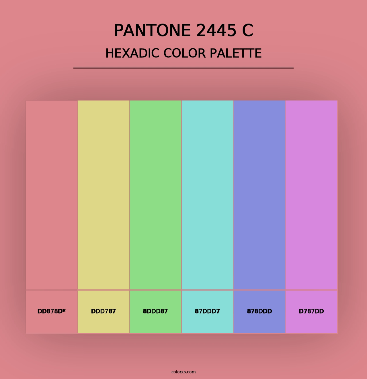 PANTONE 2445 C - Hexadic Color Palette