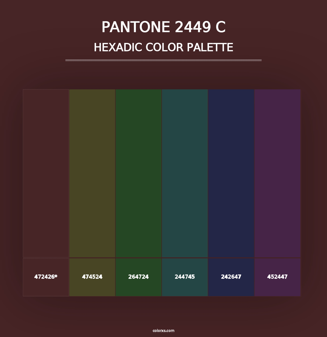 PANTONE 2449 C - Hexadic Color Palette