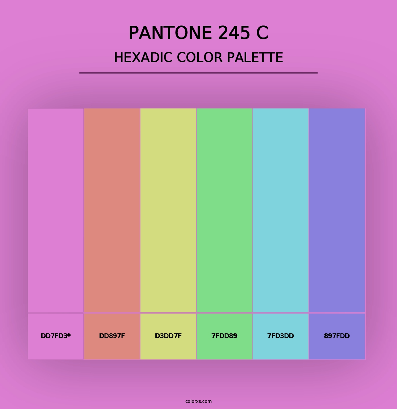 PANTONE 245 C - Hexadic Color Palette