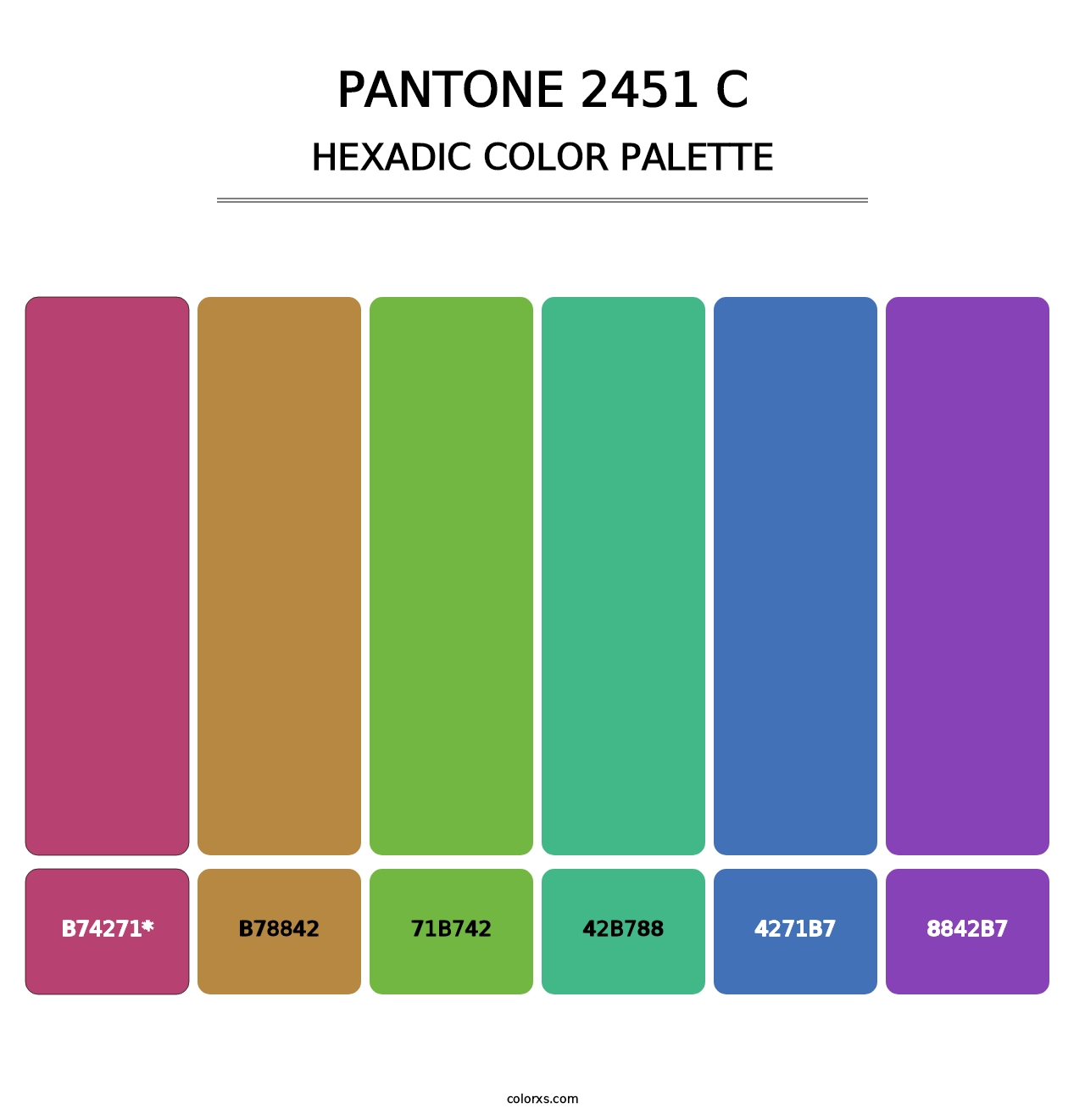 PANTONE 2451 C - Hexadic Color Palette