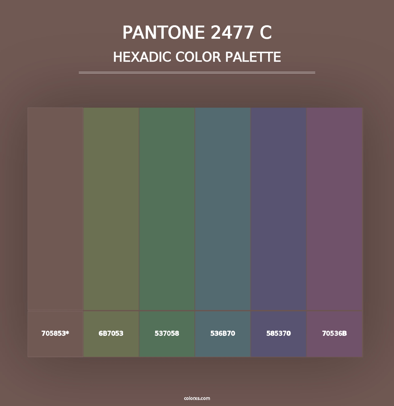 PANTONE 2477 C - Hexadic Color Palette