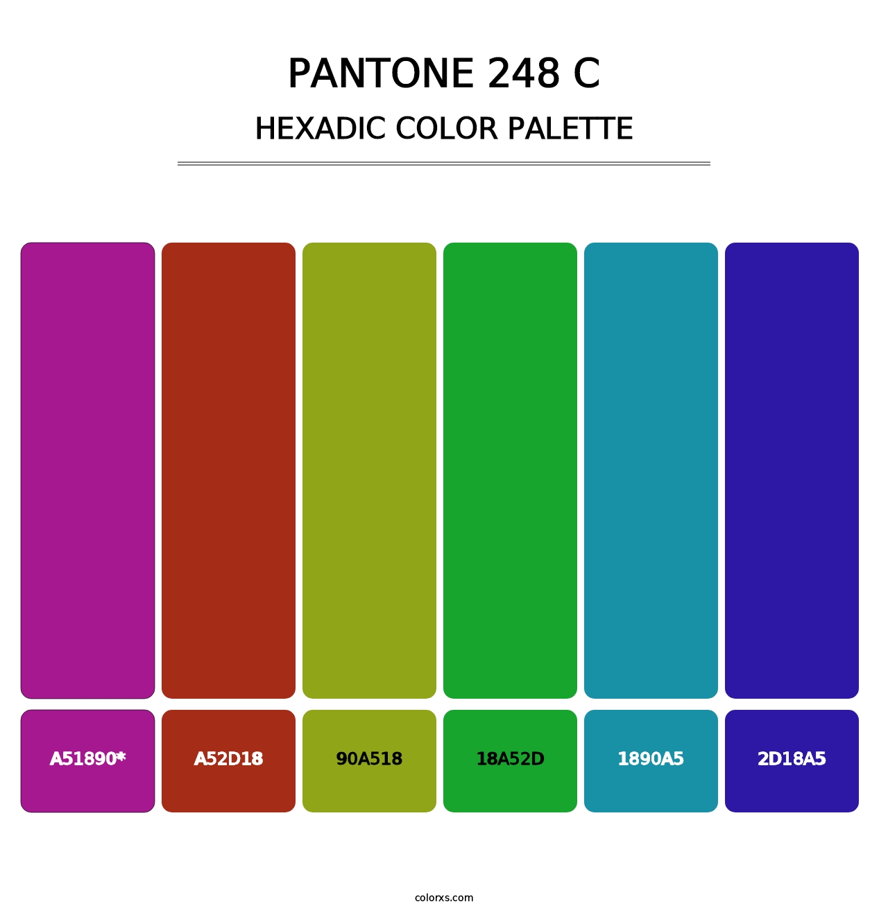 PANTONE 248 C - Hexadic Color Palette