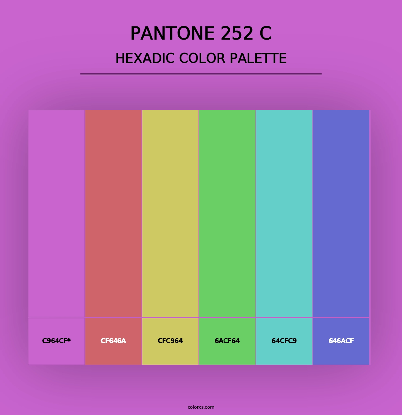 PANTONE 252 C - Hexadic Color Palette