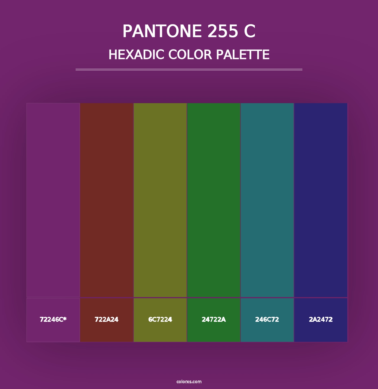 PANTONE 255 C - Hexadic Color Palette