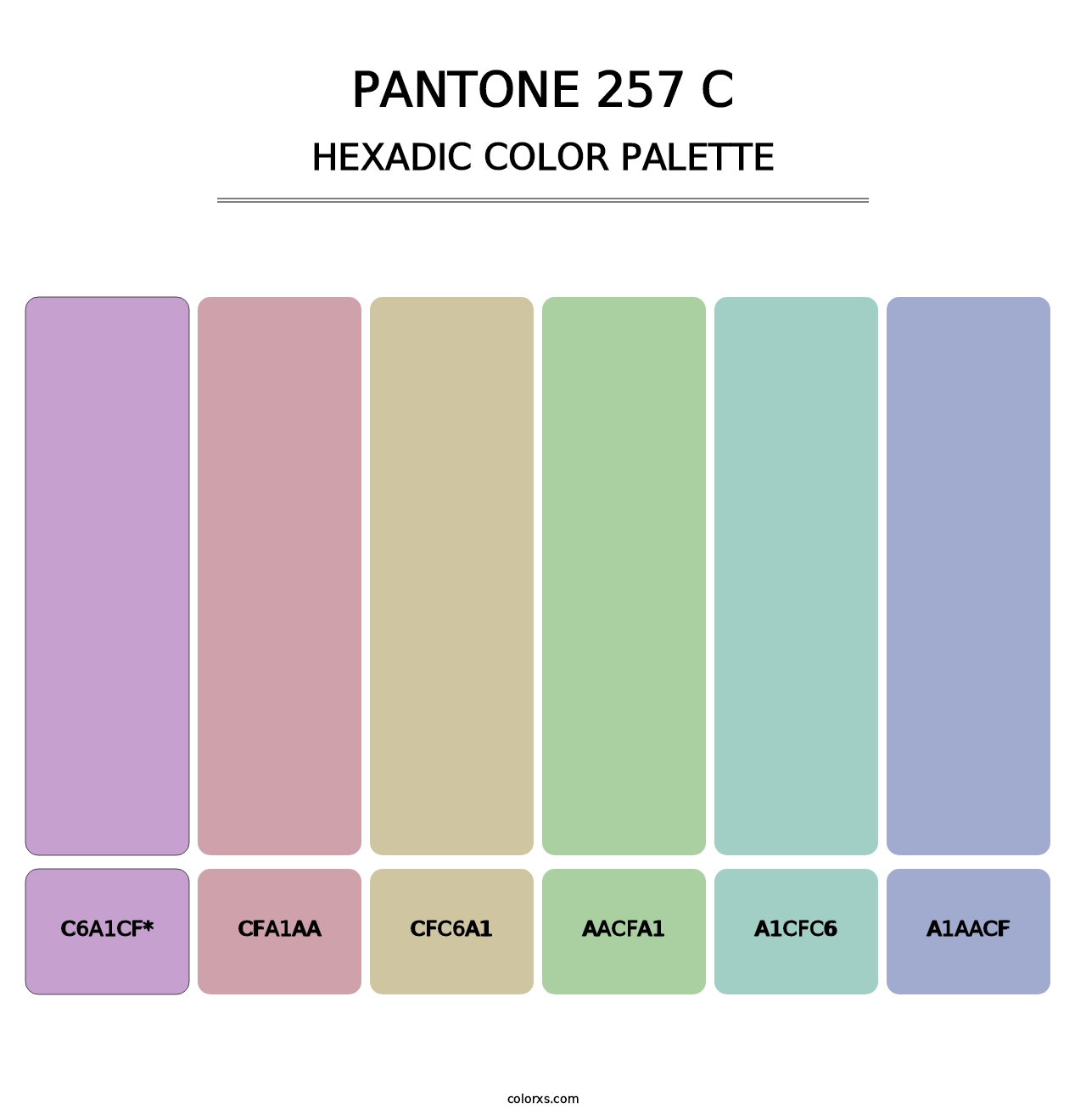 PANTONE 257 C - Hexadic Color Palette