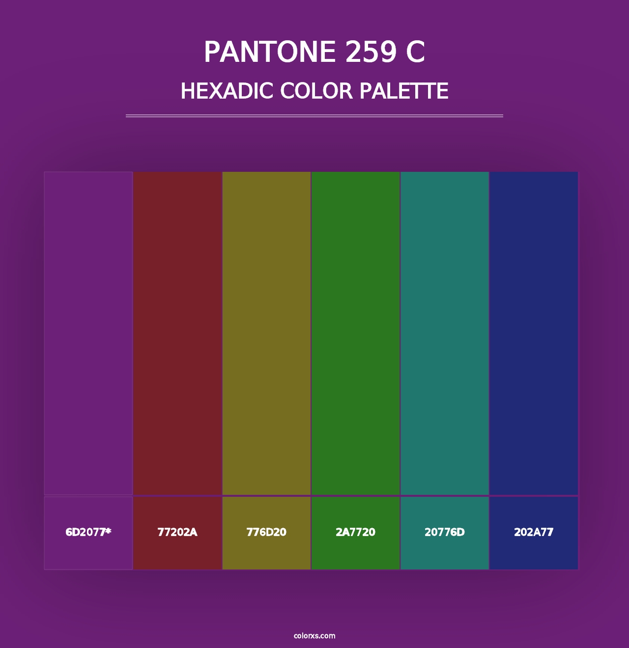 PANTONE 259 C - Hexadic Color Palette