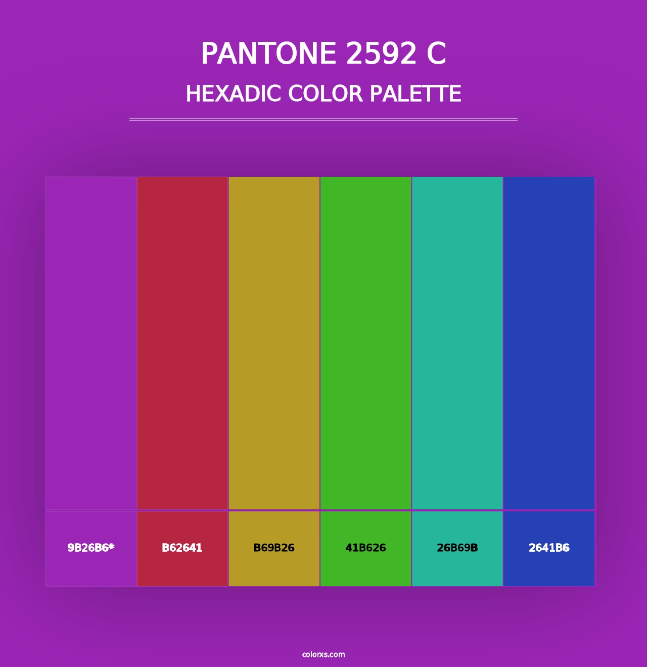 PANTONE 2592 C - Hexadic Color Palette