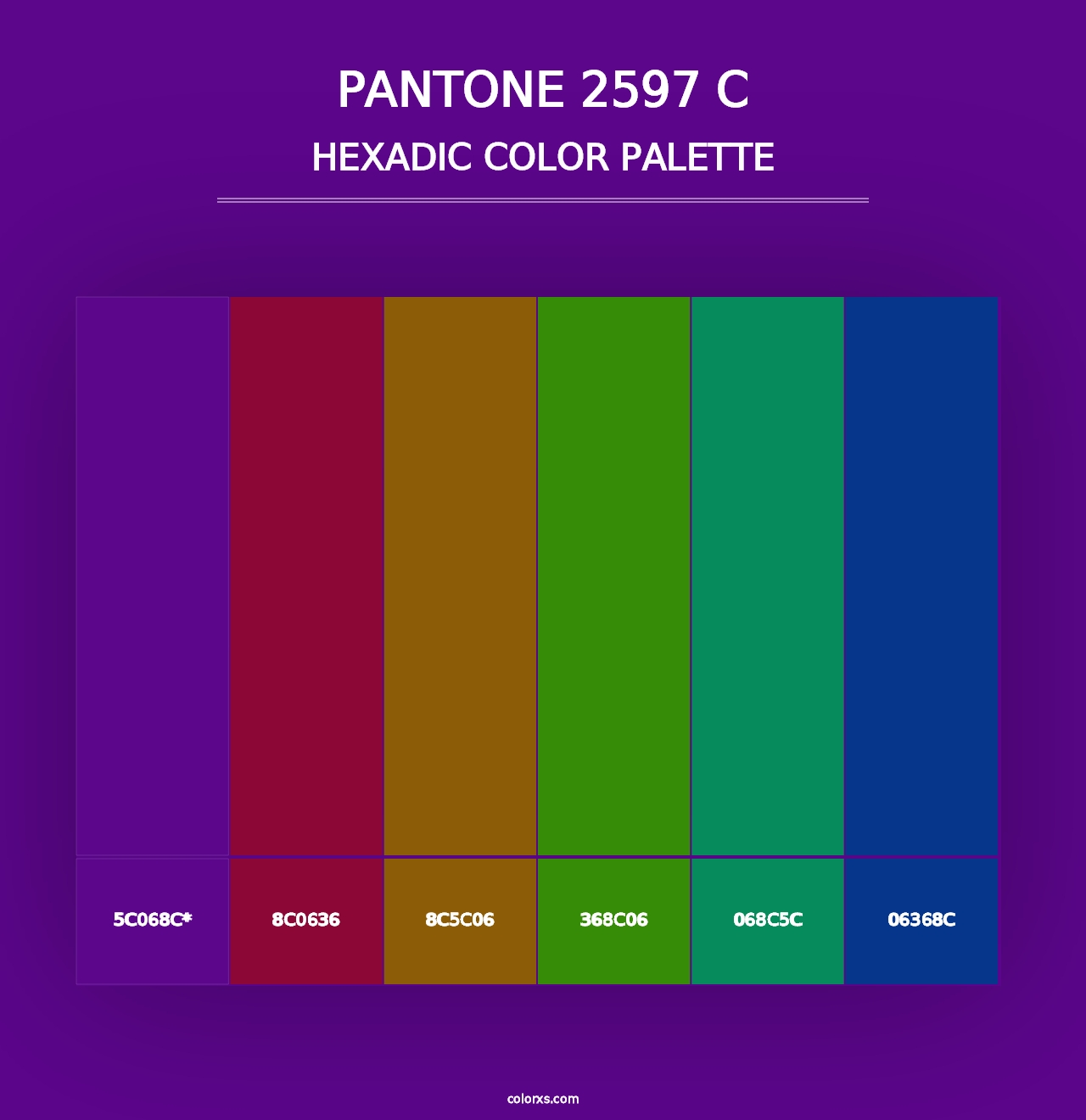 PANTONE 2597 C - Hexadic Color Palette