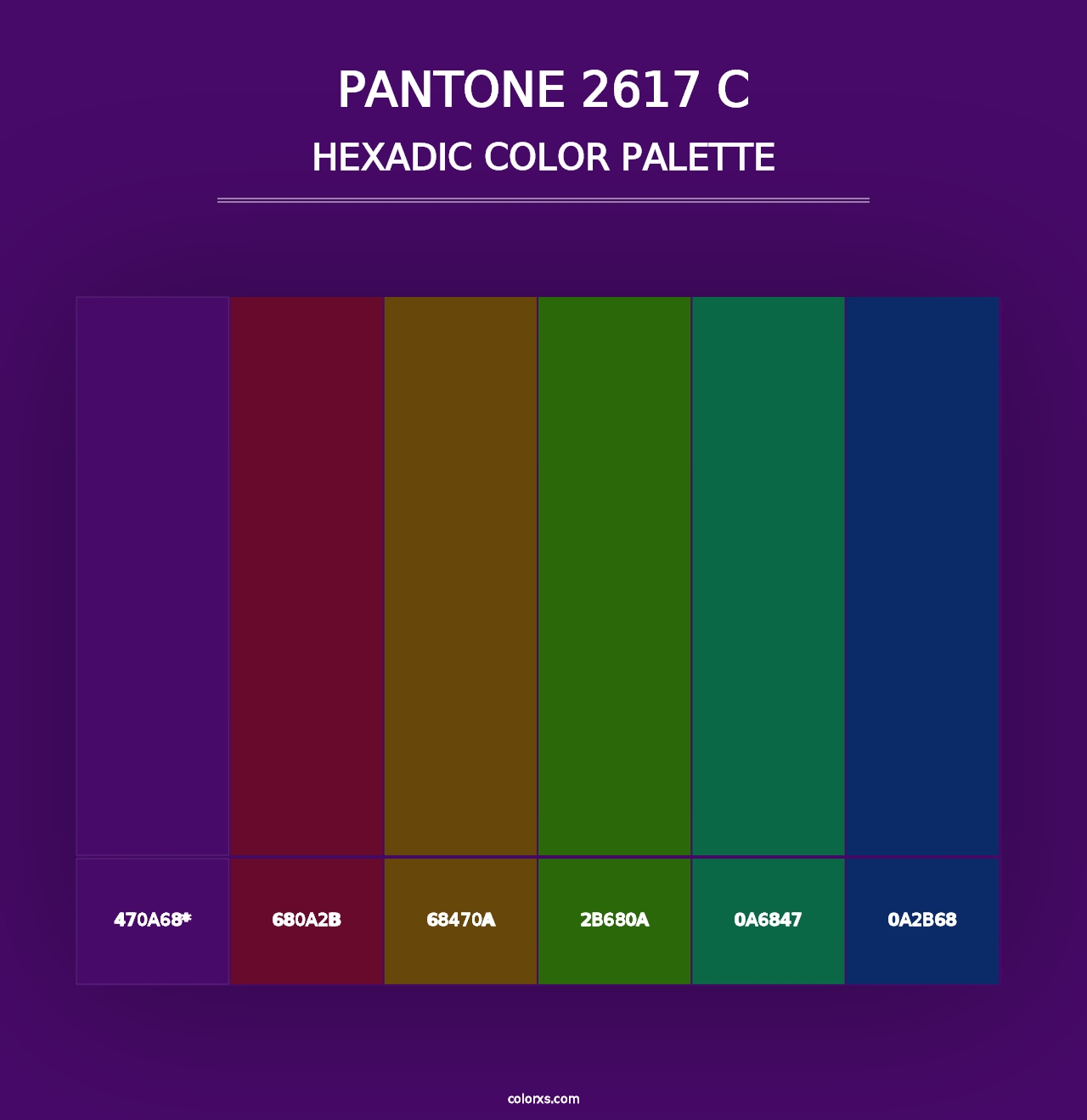 PANTONE 2617 C - Hexadic Color Palette