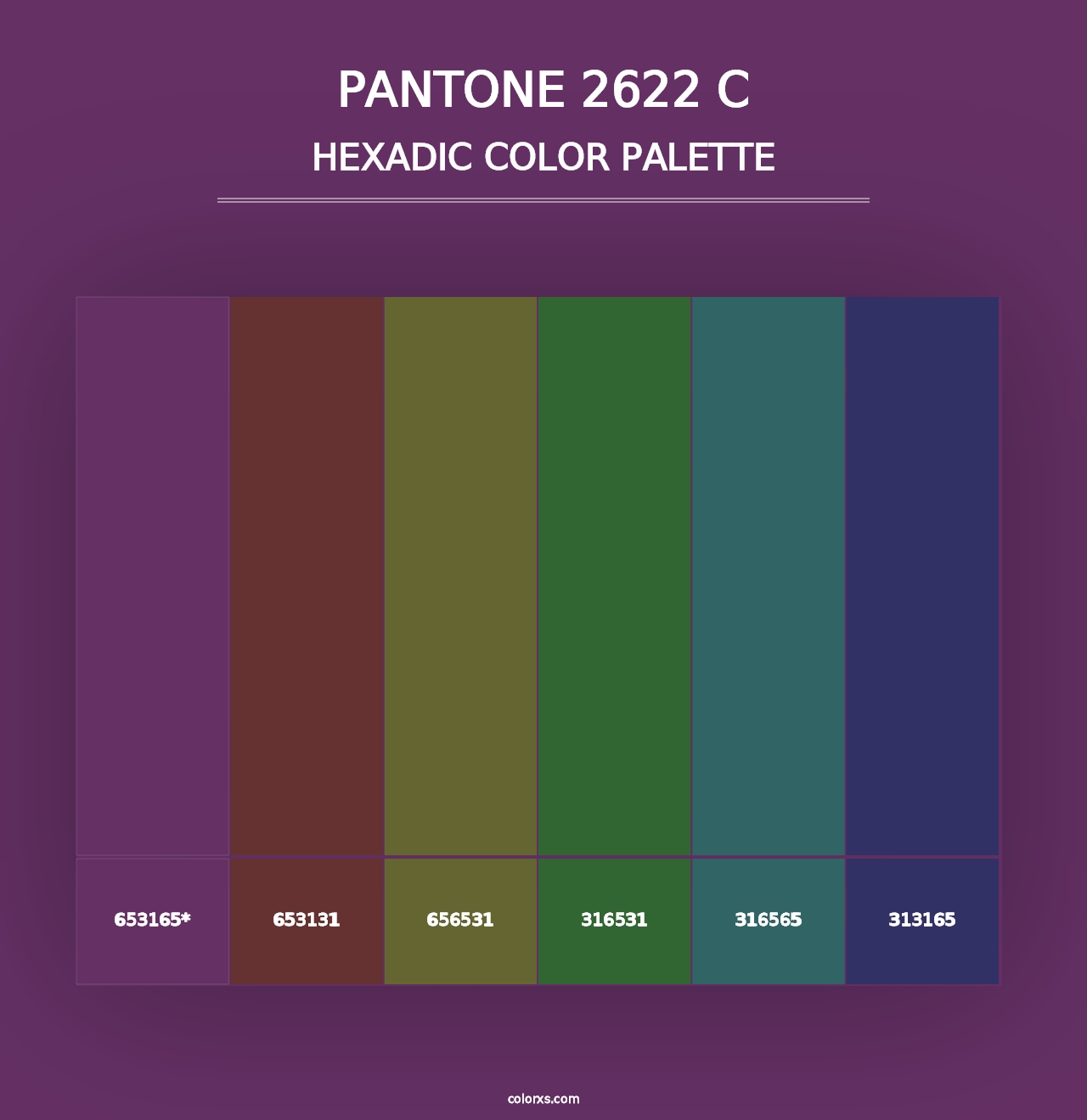 PANTONE 2622 C - Hexadic Color Palette