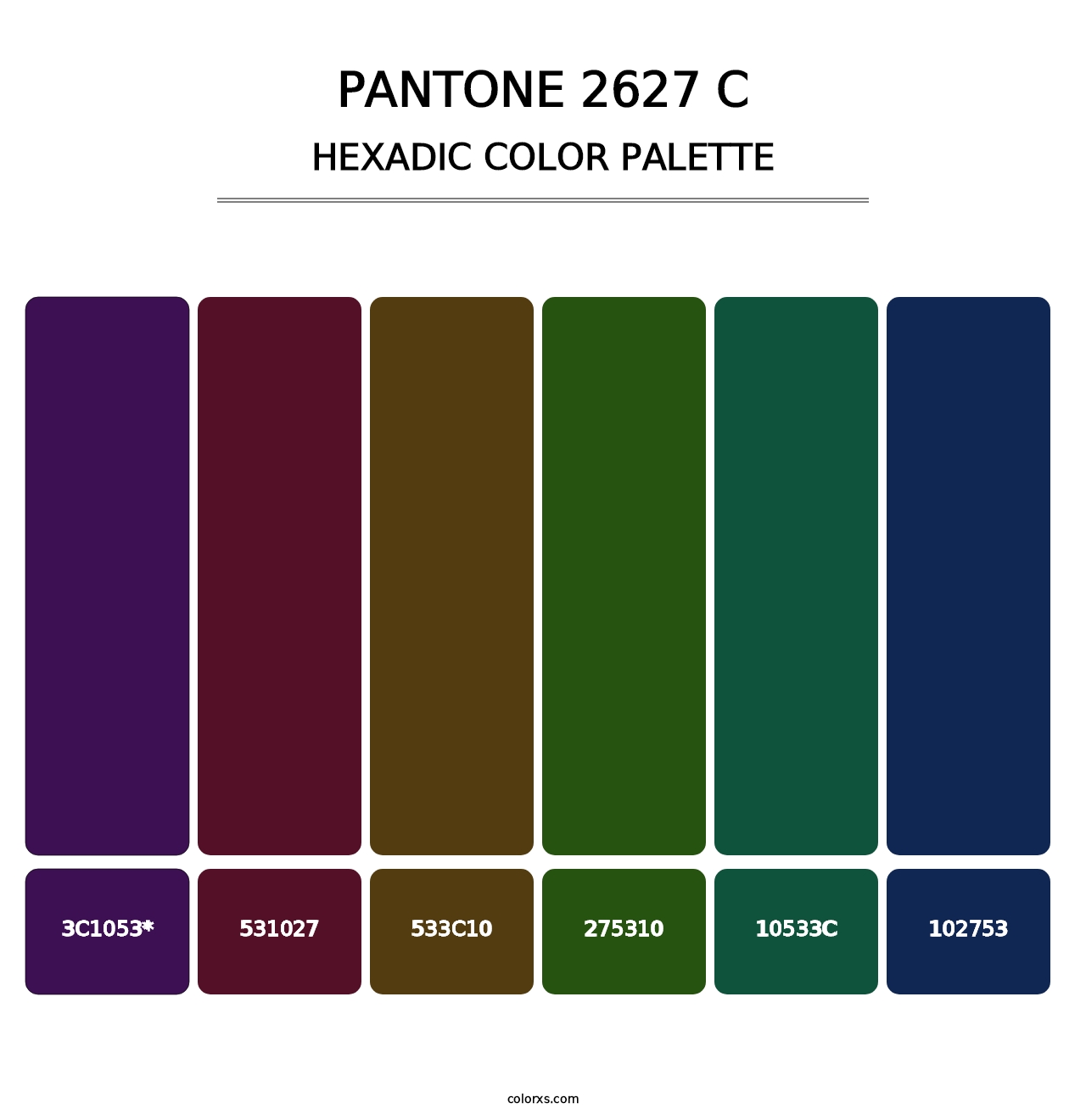 PANTONE 2627 C - Hexadic Color Palette