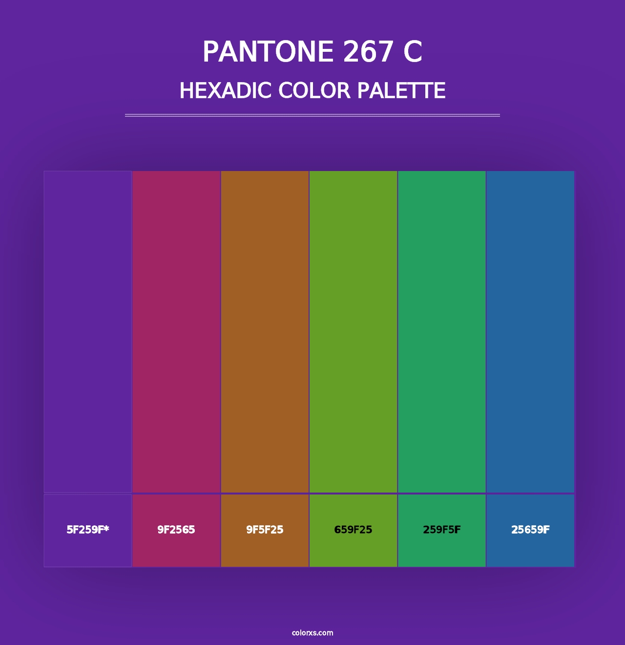 PANTONE 267 C - Hexadic Color Palette