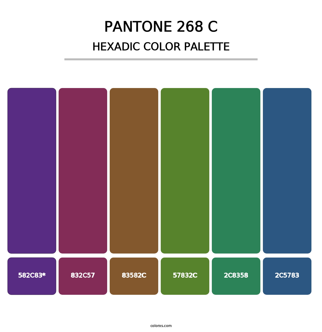 PANTONE 268 C - Hexadic Color Palette